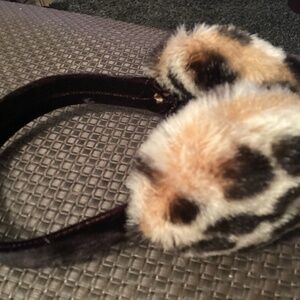 LEOPARD ear muffs so cute